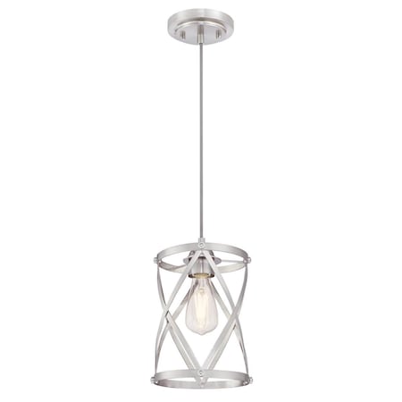 Westinghouse Pendant 60W Mini Isadora, Brushed Nickel Lattice Weave Cage 6362300